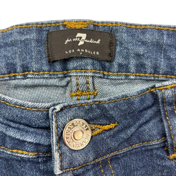 7 For All Mankind Girls Youth Shorts Size 10 Logo In Back Adjustable Waist Denim - Picture 12 of 16